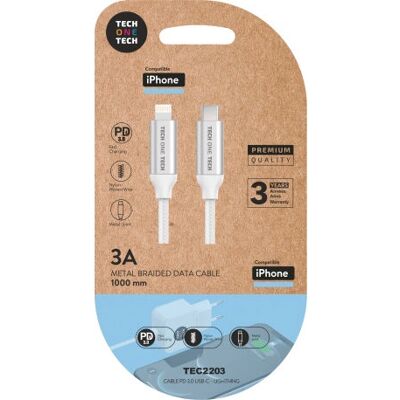 Câble Lightning TEC2203 de Tech One Tech - 1m Blanc Câble Lightning TEC2203 de Tech One Tech - 1m Blanc