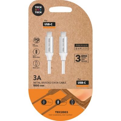 Cable USB-C a USB-C Tech One Tech TEC2204 - 1 m Cable USB-C a USB-C Tech One Tech TEC2204 - 1 m