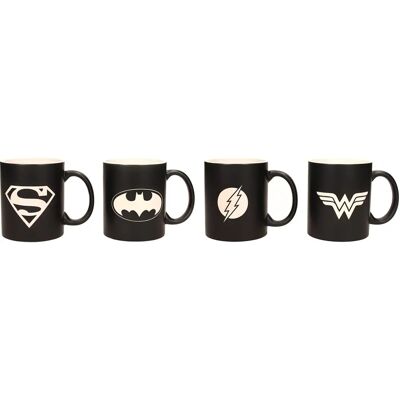 Ensemble de 4 Tasses Céramique Justice League - Publicité Ensemble de 4 Tasses Céramique Justice League - Publicité