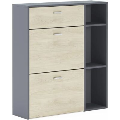 Skraut Home Wind Schuhschrank - Anthrazitgrau - 90x26x101.5cm Skraut Home Wind Schuhschrank - Anthrazitgrau - 90x26x101.5cm
