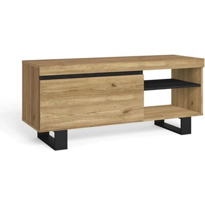 Meuble TV naturel 'Chêne/Noir' - 120x40x53cm Meuble TV naturel 'Chêne/Noir' - 120x40x53cm