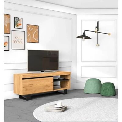 SKRAUT HOME Naturale Roble/Negro Tv-meubel - Tv-meubel SKRAUT HOME Naturale Roble/Negro Tv-meubel - Tv-meubel
