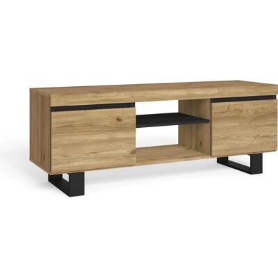 Skraut Home - Mueble de TV Roble/Negro - 140x40x53cm - Estilo Nórdico Skraut Home - Mueble de TV Roble/Negro - 140x40x53cm - Estilo Nórdico