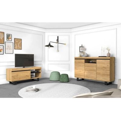Skraut Home - Set Naturale - 120cm TV & Sideboard - Skandinavischer Stil Skraut Home - Set Naturale - 120cm TV & Sideboard - Skandinavischer Stil