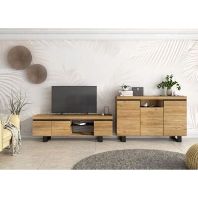 Skraut Home - Ensemble de Mobilier Nordique avec Buffet et Meuble TV - Publicité Skraut Home - Ensemble de Mobilier Nordique avec Buffet et Meuble TV - Publicité