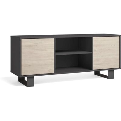 Skraut Home Wind TV-Tisch - 140cm, 2 Türen, Grau Antrazit Skraut Home Wind TV-Tisch - 140cm, 2 Türen, Grau Antrazit
