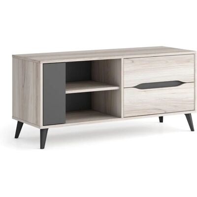 Skraut Home - Meuble TV moderne avec 2 tiroirs et 1 porte - Publicité Skraut Home - Meuble TV moderne avec 2 tiroirs et 1 porte - Publicité