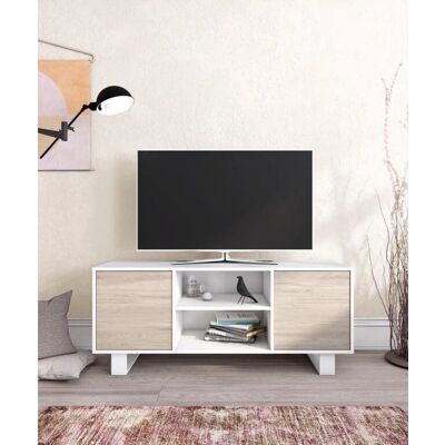 SKRAUT HOME Wind Modell TV-Schrank - Weiß & Eiche, 137x40x57cm SKRAUT HOME Wind Modell TV-Schrank - Weiß & Eiche, 137x40x57cm
