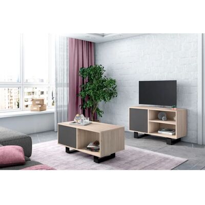 Skraut Home - Set Wind - Conjunto de muebles moderno con TV y mesa de centro Skraut Home - Set Wind - Conjunto de muebles moderno con TV y mesa de centro