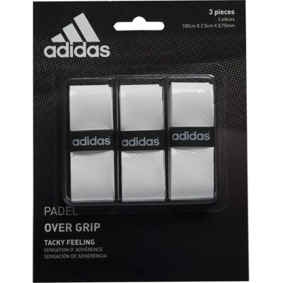 adidas Padel Overgrip - Branco Conjunto de 3 Microperfurados 100cm adidas Padel Overgrip - Branco Conjunto de 3 Microperfurados 100cm