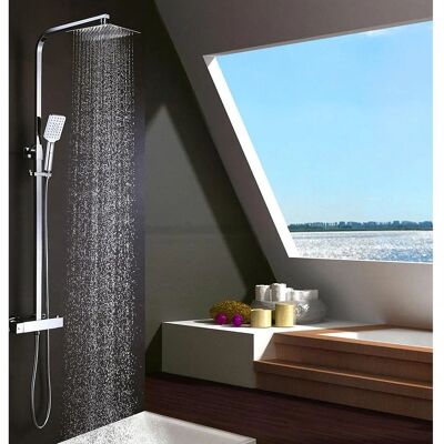 Kibath - Coluna de banho termostática quadrada - Cinza claro Kibath - Coluna de banho termostática quadrada - Cinza claro