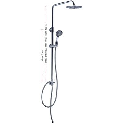 Kibath - Columna de ducha ajustable 80-120cm cromo Kibath - Columna de ducha ajustable 80-120cm cromo