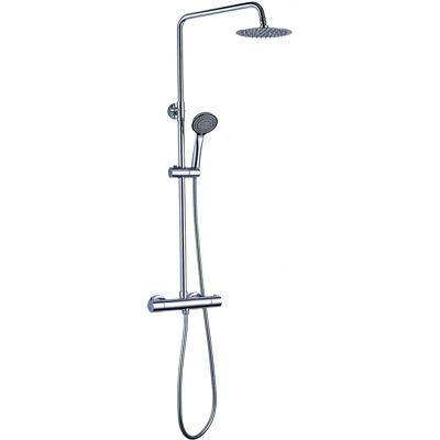 Kibath - Columna de Ducha Termostática Redonda con Tubo Extensible 80-120cm Kibath - Columna de Ducha Termostática Redonda con Tubo Extensible 80-120cm