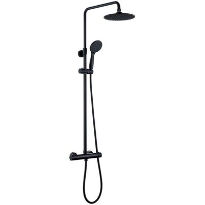 Columna de ducha termostática ajustable Kibath - Negro mate Columna de ducha termostática ajustable Kibath - Negro mate