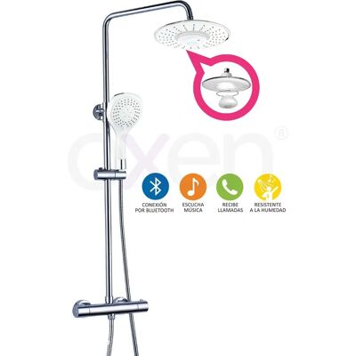 KIBATH Columna de Ducha Ajustable - Monomando, 80-120cm, Bluetooth, Latón Duradero KIBATH Columna de Ducha Ajustable - Monomando, 80-120cm, Bluetooth, Latón Duradero