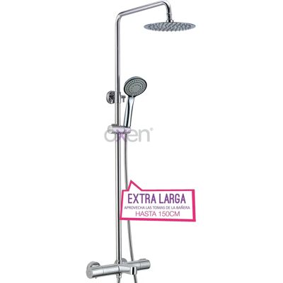 Kibath - Coluna de duche a gás longa com mistura termostática - Para banheiras Kibath - Coluna de duche a gás longa com mistura termostática - Para banheiras