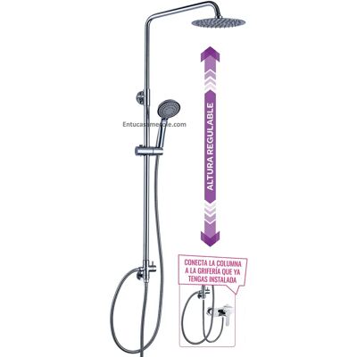 Columna de ducha redonda extensible Kibath - 100-150cm Columna de ducha redonda extensible Kibath - 100-150cm