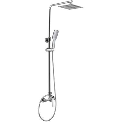Kibath Columna de ducha monomando redonda - altura ajustable 80-120cm - Accesorio para baño Kibath Columna de ducha monomando redonda - altura ajustable 80-120cm - Accesorio para baño