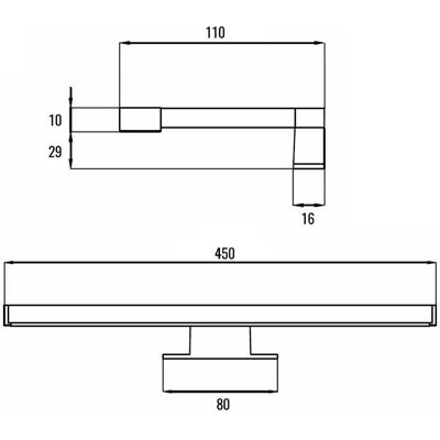 Kibath Aplique LED de baño 45cm - Aluminio, 12W, Cromo Kibath Aplique LED de baño 45cm - Aluminio, 12W, Cromo