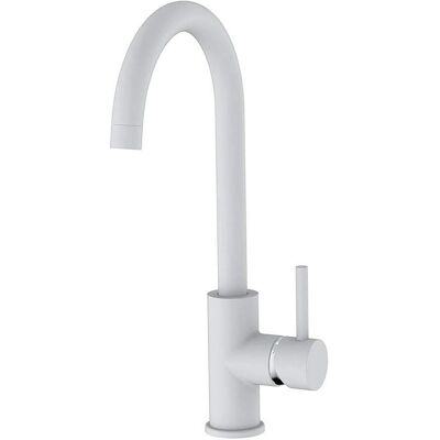 Robinet Monomando à Bec Haut Blanc Mat - Cuisine & Salle de Bain - Publicité Robinet Monomando à Bec Haut Blanc Mat - Cuisine & Salle de Bain - Publicité
