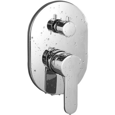 Misturador de chuveiro embutido KIBATH - Cromo e latão Misturador de chuveiro embutido KIBATH - Cromo e latão