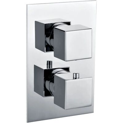 KIBATH Thermostatische Douchekraan - Vierkant Chroom - Douchesysteem KIBATH Thermostatische Douchekraan - Vierkant Chroom - Douchesysteem