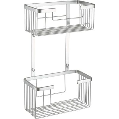 Corbeille de douche rectangulaire double en aluminium KIBATH - Rangement de douche - Publicité Corbeille de douche rectangulaire double en aluminium KIBATH - Rangement de douche - Publicité
