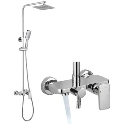 Columna de Ducha Ajustable con Cabezal de Lluvia - Accesorio de Baño Columna de Ducha Ajustable con Cabezal de Lluvia - Accesorio de Baño