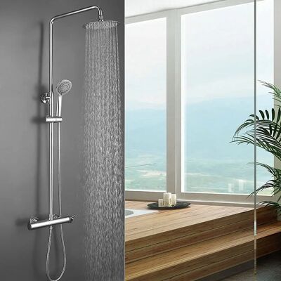 KIBATH Columna de Ducha Ajustable - Diseño Moderno Redondo - 100-150cm KIBATH Columna de Ducha Ajustable - Diseño Moderno Redondo - 100-150cm