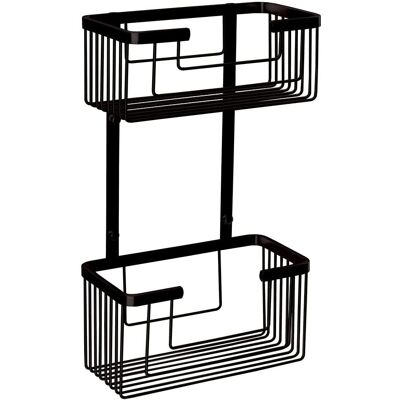 Cesto de Ducha Doble Negro Esquina - Almacenamiento para Baño Cesto de Ducha Doble Negro Esquina - Almacenamiento para Baño