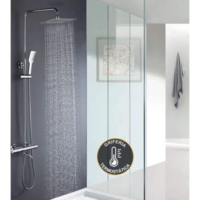 Kibath - Columna de ducha termostática extralarga con caño Quad Kibath - Columna de ducha termostática extralarga con caño Quad