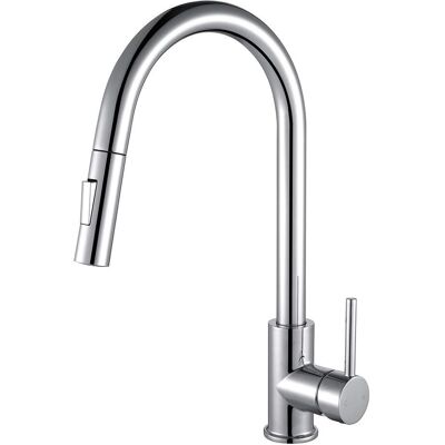 Grifo de cocina KIBATH cromado con rociador extraíble - Monomando, Alto, Flexible Grifo de cocina KIBATH cromado con rociador extraíble - Monomando, Alto, Flexible