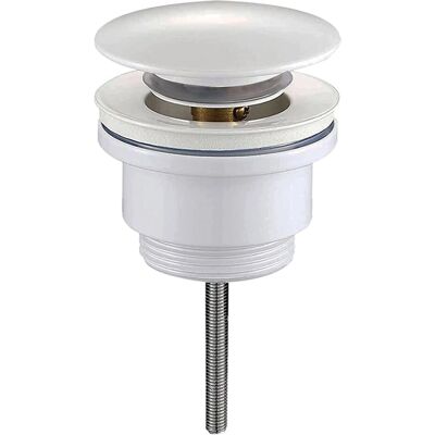 KIBATH L490671 Mosiężny Push-up Zawór - Umywalka i Bidet - Biały Mat KIBATH L490671 Mosiężny Push-up Zawór - Umywalka i Bidet - Biały Mat