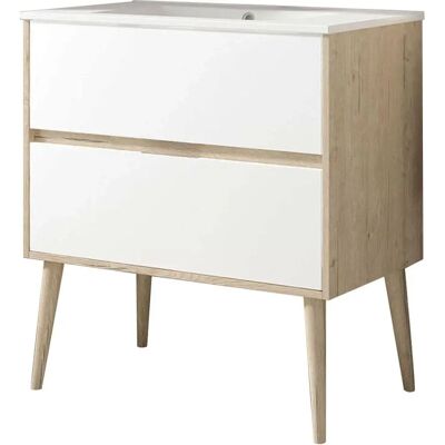 Kibath Noruega 80x45cm Mueble de Baño Blanco Mate - Lavabo Incluido Kibath Noruega 80x45cm Mueble de Baño Blanco Mate - Lavabo Incluido