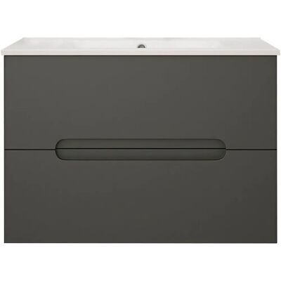 Mueble de baño suspendido Kibath Victoria 80x45 cm - acabado grafito mate Mueble de baño suspendido Kibath Victoria 80x45 cm - acabado grafito mate