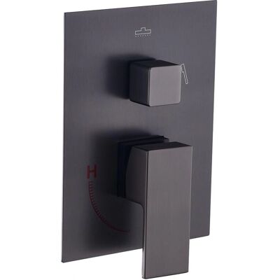KIBATH Mezclador de Ducha Monobloc Negro - Sistema de Ducha con Manillas Cuadradas KIBATH Mezclador de Ducha Monobloc Negro - Sistema de Ducha con Manillas Cuadradas