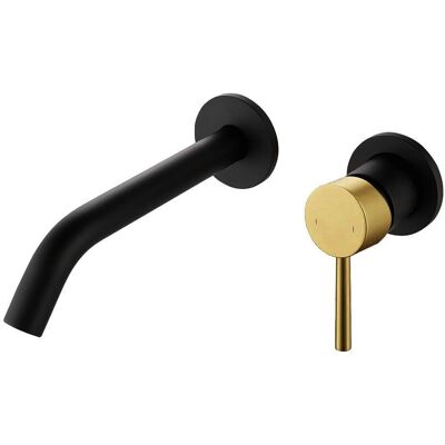 Grifo de Pared Monomando en Negro Mate - Accesorio para Lavabo Kibath Grifo de Pared Monomando en Negro Mate - Accesorio para Lavabo Kibath