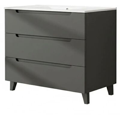 KIBATH Mueble de baño Victoria 100x45cm - acabado grafito mate KIBATH Mueble de baño Victoria 100x45cm - acabado grafito mate
