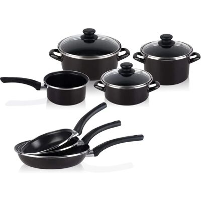 Magefesa Kenia 7-teiliges Kochgeschirr-Set - Schwarz, Induktion Magefesa Kenia 7-teiliges Kochgeschirr-Set - Schwarz, Induktion