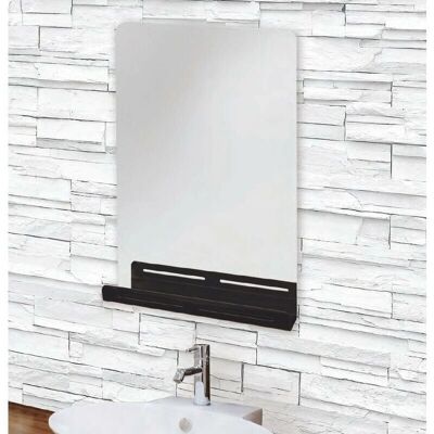Espejo de baño negro 60x80 cm con repisa - B-936 Espejo de baño negro 60x80 cm con repisa - B-936
