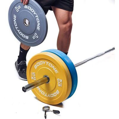 Discos Olímpicos Bodytone BP15 15kg Bumper de Goma Maciza Discos Olímpicos Bodytone BP15 15kg Bumper de Goma Maciza