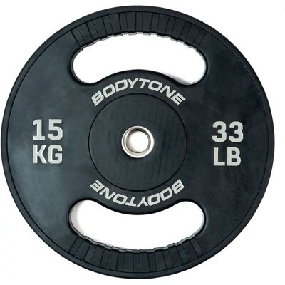 Disque de poids Bodytone 28/15 - En caoutchouc - 15kg - Publicité Disque de poids Bodytone 28/15 - En caoutchouc - 15kg - Publicité