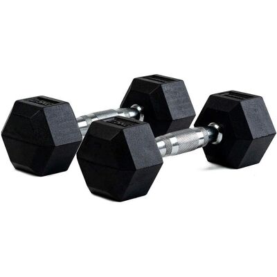 Haltères Hexagonaux Bodytone 2,5kg - Caoutchouc Durable - Publicité Haltères Hexagonaux Bodytone 2,5kg - Caoutchouc Durable - Publicité