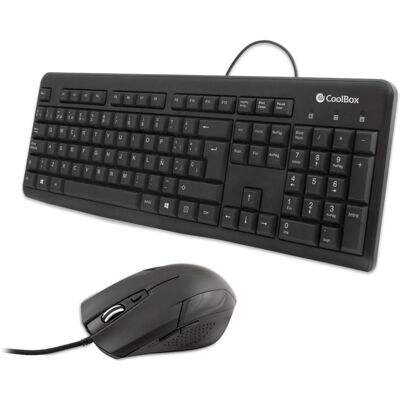 Teclado y ratón CoolBox COO-KTR-01U - Negro - USB - Ergonómico Teclado y ratón CoolBox COO-KTR-01U - Negro - USB - Ergonómico