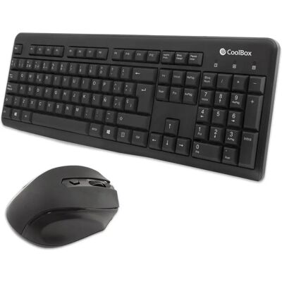 Teclado y Ratón Inalámbrico CoolBox COO-KTR-02W - Negro Teclado y Ratón Inalámbrico CoolBox COO-KTR-02W - Negro