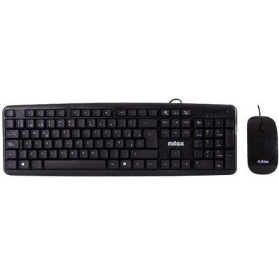 Combo Teclado y Ratón Nilox - Negro Español QWERTY - USB Universal Combo Teclado y Ratón Nilox - Negro Español QWERTY - USB Universal
