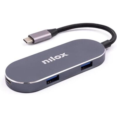 Nilox Modell NXDSUSBC01 Silber Grau Docking Station - Docking Station Nilox Modell NXDSUSBC01 Silber Grau Docking Station - Docking Station