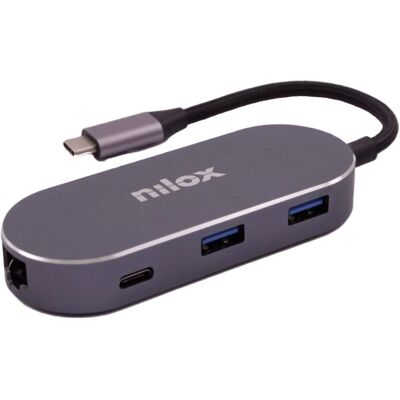 Nilox Modell NXDSUSBC02 - Dockingstation mit HDMI, USB-C, Ethernet Nilox Modell NXDSUSBC02 - Dockingstation mit HDMI, USB-C, Ethernet