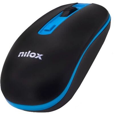 Nilox Trådlös Mus NXMOWI2003 - Wi-Fi, 1000 DPI, Svart/Blå Nilox Trådlös Mus NXMOWI2003 - Wi-Fi, 1000 DPI, Svart/Blå