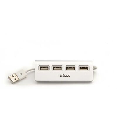 Nilox NXHUB04ALU2 Concentrador USB 4 Puertos - USB 2.0 - Aluminio Nilox NXHUB04ALU2 Concentrador USB 4 Puertos - USB 2.0 - Aluminio